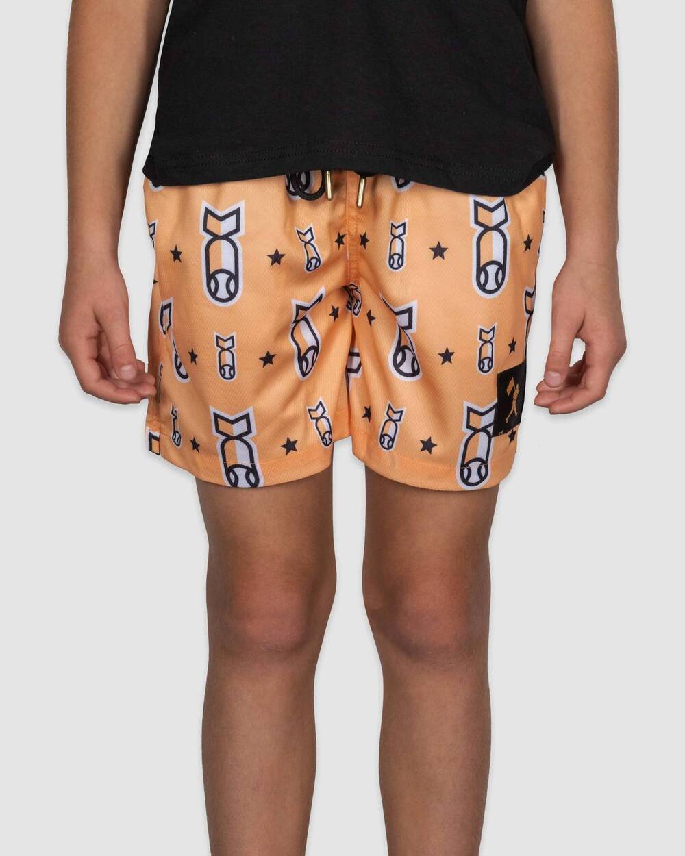 NEW BASEBALLISM boys youth stay humble drop bombs diamond air mesh shorts in ora